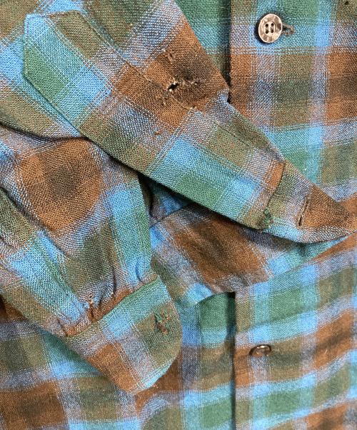 PENDLETON（ペンドルトン）PENDLETON (ペンドルトン) 【古着】50's‐60's ウールボードシャツ　チェックシャツ　50年代　60年代 ブルー×ブラウン サイズ:Mの古着・服飾アイテム