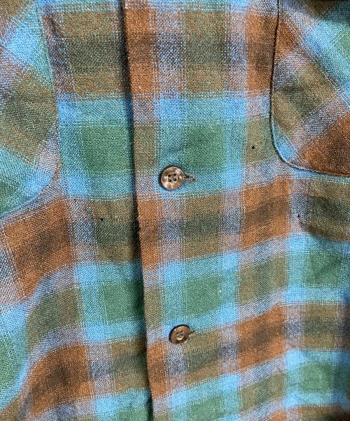 PENDLETON（ペンドルトン）PENDLETON (ペンドルトン) 【古着】50's‐60's ウールボードシャツ　チェックシャツ　50年代　60年代 ブルー×ブラウン サイズ:Mの古着・服飾アイテム