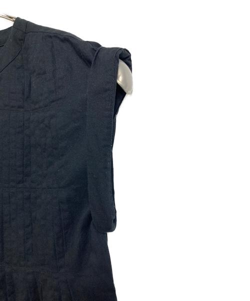 ichi（イチ）ichi (イチ) コットンリネンピンタックワンピース　ロングワンピース ブラック サイズ:実寸参照の古着・服飾アイテム