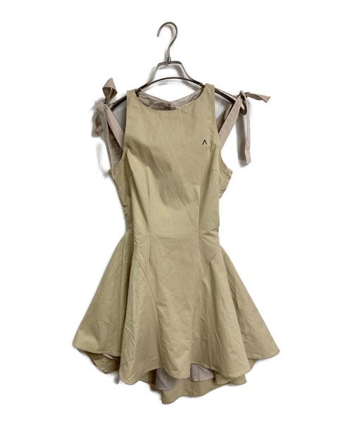 ANDMARY（アンドマリー）ANDMARY (アンドマリー) Jozy ribbon flare mini dress  ジョジーリボンフレアミニドレス  ミニワンピース ベージュ サイズ:FREE 未使用品の古着・服飾アイテム