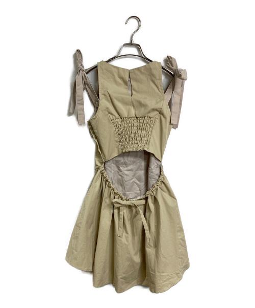 ANDMARY（アンドマリー）ANDMARY (アンドマリー) Jozy ribbon flare mini dress  ジョジーリボンフレアミニドレス  ミニワンピース ベージュ サイズ:FREE 未使用品の古着・服飾アイテム