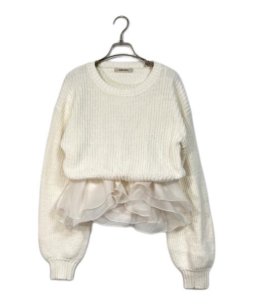 COCODEAL（ココディール）COCODEAL (ココディール) ペプラムブラウス×パフスリーブニットセット ホワイト サイズ:2の古着・服飾アイテム