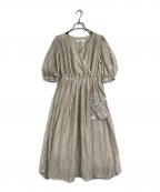 HER LIP TOハーリップトゥ）の古着「Airy Volume Sleeve Dress  エアリーボリュームスリーブドレス  ロングドレス　ロングワンピース」｜ベージュ