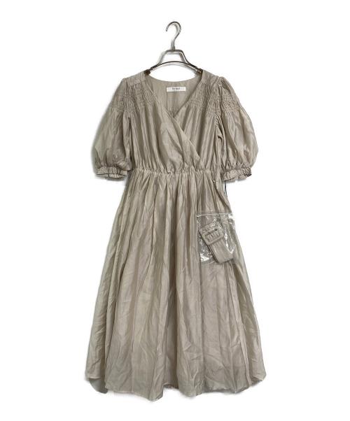 HER LIP TO（ハーリップトゥ）HER LIP TO (ハーリップトゥ) Airy Volume Sleeve Dress  エアリーボリュームスリーブドレス  ロングドレス　ロングワンピース ベージュ サイズ:S 未使用品の古着・服飾アイテム