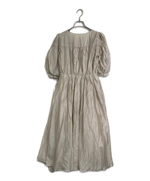 HER LIP TO（ハーリップトゥ）HER LIP TO (ハーリップトゥ) Airy Volume Sleeve Dress  エアリーボリュームスリーブドレス  ロングドレス　ロングワンピース ベージュ サイズ:S 未使用品の古着・服飾アイテム