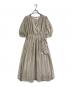 HER LIP TO（ハーリップトゥ）の古着「Airy Volume Sleeve Dress  エアリーボリュームスリーブドレス  ロングドレス　ロングワンピース」｜ベージュ