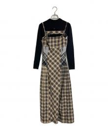 ANDMARY（アンドマリー）の古着「Nadia check long dress」｜ベージュ