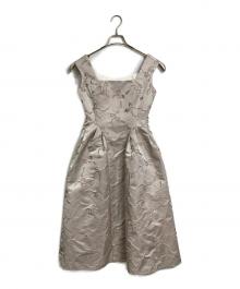 HER LIP TO（ハーリップトゥ）の古着「Le Lien Jacquard Dress  ルリアンジャカードドレス  ロングドレス　ロングワンピース　リボン柄」｜ピンク