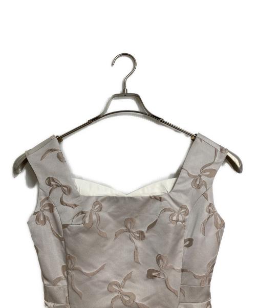 HER LIP TO（ハーリップトゥ）Her lip to (ハーリップトゥ) Le Lien Jacquard Dress  ルリアンジャカードドレス  ロングドレス　ロングワンピース　リボン柄 ピンク サイズ:S 未使用品の古着・服飾アイテム