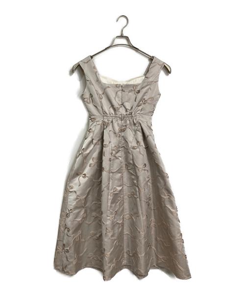 HER LIP TO（ハーリップトゥ）Her lip to (ハーリップトゥ) Le Lien Jacquard Dress  ルリアンジャカードドレス  ロングドレス　ロングワンピース　リボン柄 ピンク サイズ:S 未使用品の古着・服飾アイテム