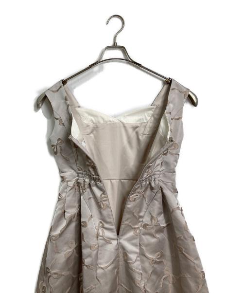 HER LIP TO（ハーリップトゥ）Her lip to (ハーリップトゥ) Le Lien Jacquard Dress  ルリアンジャカードドレス  ロングドレス　ロングワンピース　リボン柄 ピンク サイズ:S 未使用品の古着・服飾アイテム