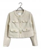 HER LIP TOハーリップトゥ）の古着「Grace Tweed Jacket ノーカラージャケット」｜ホワイト
