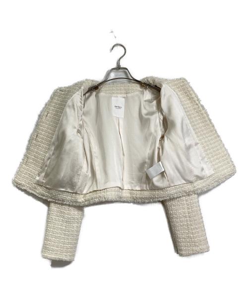 HER LIP TO（ハーリップトゥ）Her lip to (ハーリップトゥ) Grace Tweed Jacket ノーカラージャケット ホワイト サイズ:Sの古着・服飾アイテム