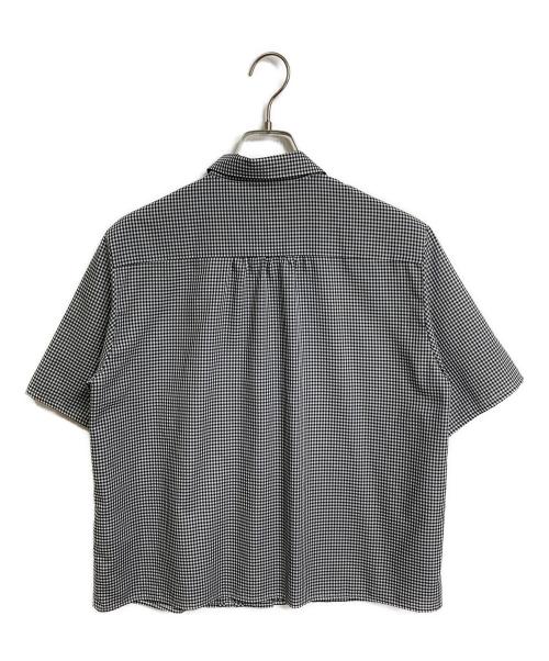 SCAPA（スキャパ）SCAPA (スキャパ) レストギンガムブラウス　半袖ブラウス　半袖シャツ ホワイト×ブラック サイズ:38の古着・服飾アイテム