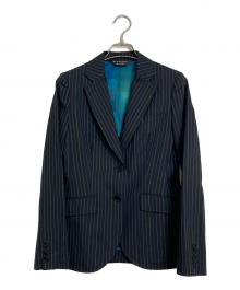Paul Smith BLACK（ポールスミスブラック）の古着「チェック裏地ストライプジャケット」｜ブラック