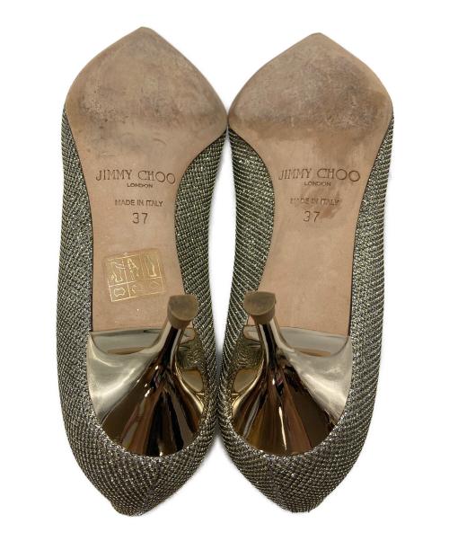 JIMMY CHOO（ジミーチュウ）JIMMY CHOO (ジミーチュウ) ラメグリッターパンプス ブロンズ サイズ:37の古着・服飾アイテム