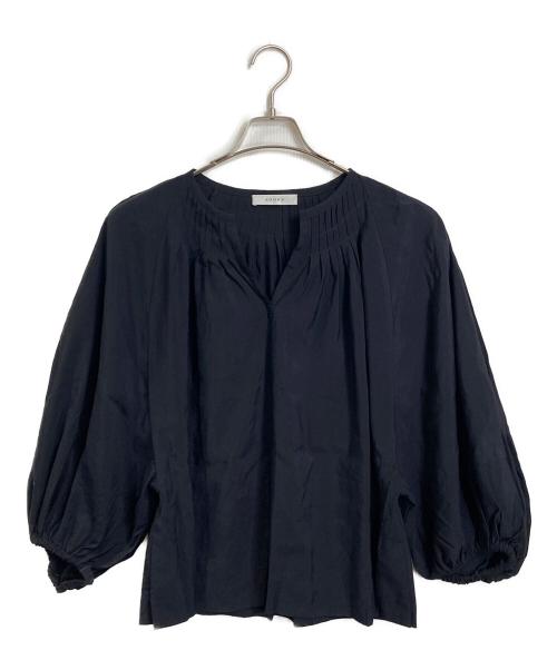 ADORE（アドーア）ADORE (アドーア) 長袖ブラウス　パフスリーブ　19年製　日本製 ブラック サイズ:38の古着・服飾アイテム