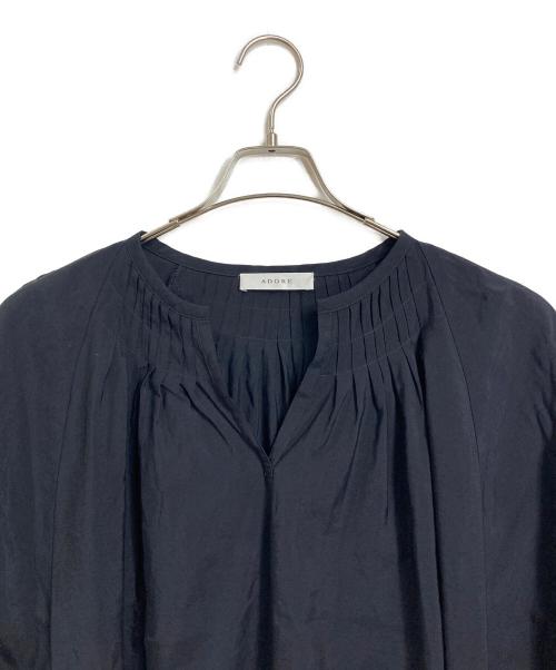 ADORE（アドーア）ADORE (アドーア) 長袖ブラウス　パフスリーブ　19年製　日本製 ブラック サイズ:38の古着・服飾アイテム