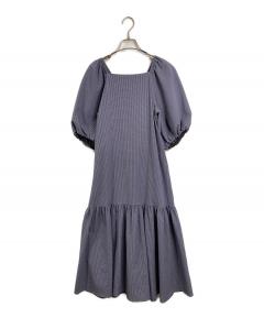 中古・古着通販】YORI (ヨリ) キャミストライプワンピース グリーン