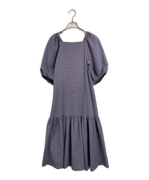 NOLLEY'S sophi（ノーリーズソフィー）NOLLEY'S sophi (ノーリーズソフィー) サッカーティアードワンピース　ロングワンピース　マキシワンピース　チェック　日本製 スカイブルー サイズ:36の古着・服飾アイテム