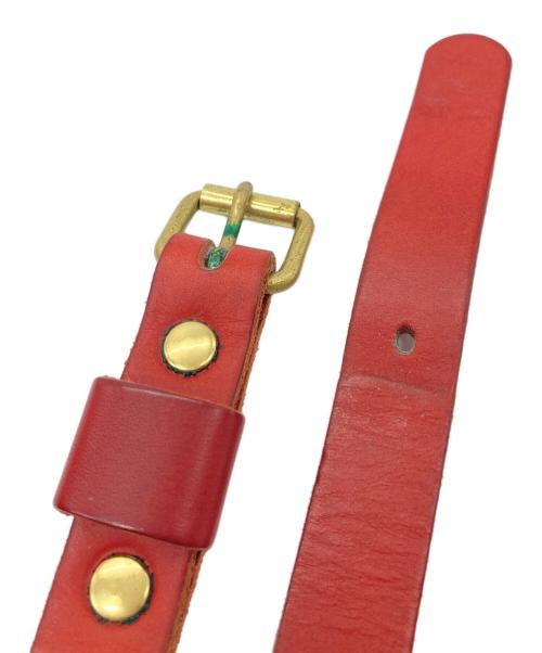 Herz（ヘルツ）Herz (ヘルツ) 2WAYレザートートバッグ　ショルダー紐・トート紐付属 レッド サイズ:実寸参照の古着・服飾アイテム