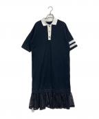 GRACE CLASSグレースクラス）の古着「メッシュコンビラガーワンピース」｜ブラック