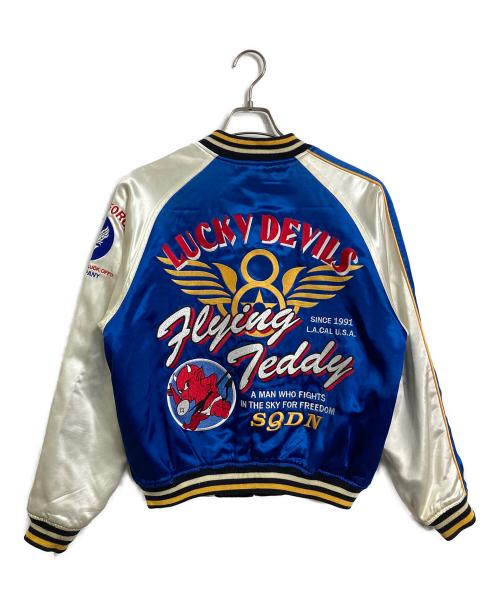 TED COMPANY（テッドカンパニー）TED COMPANY (テッドカンパニー) LUCKY DEVILS リバーシブルスカジャン　アウター ブルー サイズ:40の古着・服飾アイテム