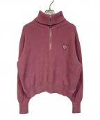 maison kitsuneメゾンキツネ）の古着「ハーフジップニット」｜ピンク