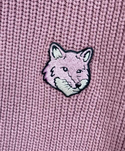 maison kitsune（メゾンキツネ）MAISON KITSUNE (メゾンキツネ) ハーフジップニット ピンク サイズ:S/Sの古着・服飾アイテム
