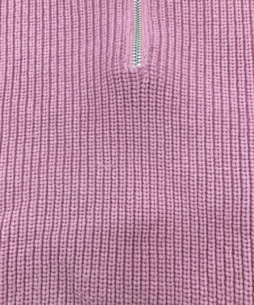 maison kitsune（メゾンキツネ）MAISON KITSUNE (メゾンキツネ) ハーフジップニット ピンク サイズ:S/Sの古着・服飾アイテム