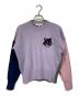 MAISON KITSUNE（メゾンキツネ）の古着「フォックスヘッド インターシャ コンフォート カラーブロック ジャンパー」｜パープル