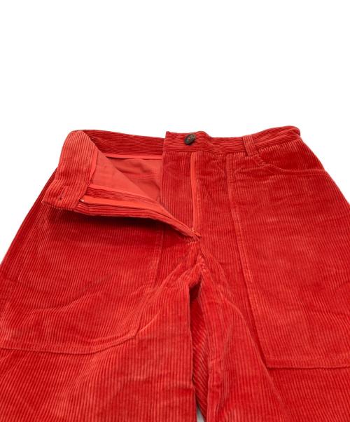 maison kitsune（メゾンキツネ）maison kitsune (メゾンキツネ) ハイウェストコーデュロイパンツ　コットンパンツ　5ポケット レッド サイズ:34の古着・服飾アイテム