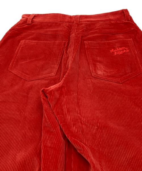 maison kitsune（メゾンキツネ）maison kitsune (メゾンキツネ) ハイウェストコーデュロイパンツ　コットンパンツ　5ポケット レッド サイズ:34の古着・服飾アイテム