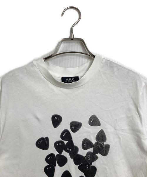 A.P.C.（アーペーセー）A.P.C. (アーペーセー) ロゴプリントTシャツ　コットンTシャツ ホワイト×ブラック サイズ:XSの古着・服飾アイテム