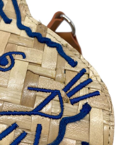 maison kitsune（メゾンキツネ）MAISON KITSUNE (メゾンキツネ) Kitsune Fox Head Straw Bag かごバッグ　ショルダーバッグ ベージュ サイズ:実寸参照の古着・服飾アイテム