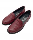 TOD'Sトッズ）の古着「ローファー　フラットシューズ　セレモニー」｜レッド