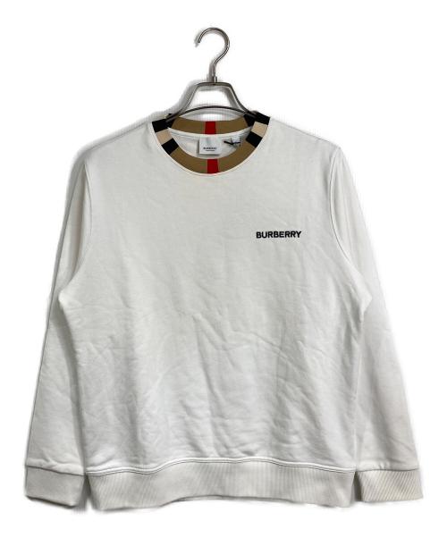 BURBERRY LONDON（バーバリーロンドン）BURBERRY LONDON (バーバリーロンドン) Jarrad Sweatshirt  ジェラッドスウェットシャツ　スウェット ホワイト サイズ:Sの古着・服飾アイテム