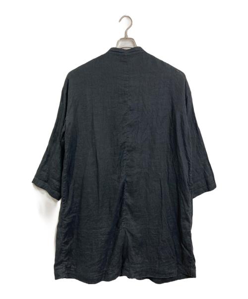 fig LONDON（フィグロンドン）fig London (フィグロンドン) リネンコート　アウター　ライトアウター ブラック サイズ:FREEの古着・服飾アイテム