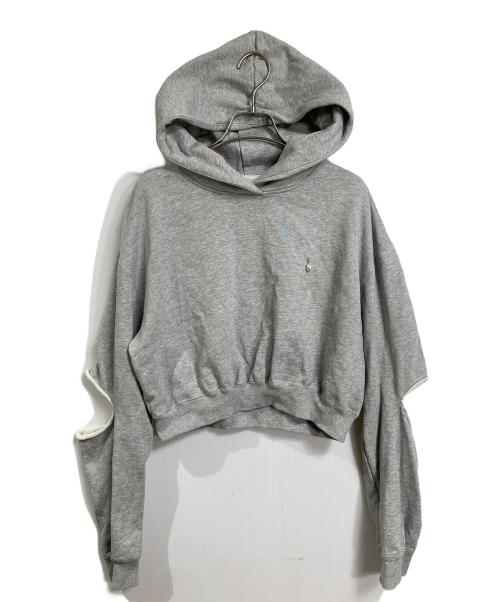 JOSE MOON（ジョゼムーン）jose moon (ジョゼムーン) SLIT SHORT HOODIE パーカー グレー サイズ:実寸参照の古着・服飾アイテム