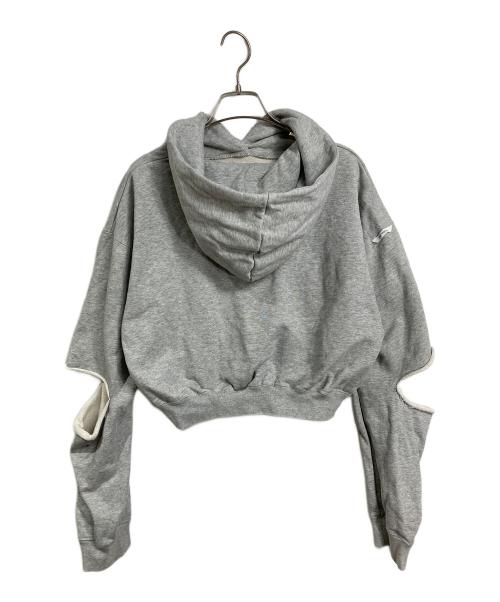 JOSE MOON（ジョゼムーン）jose moon (ジョゼムーン) SLIT SHORT HOODIE パーカー グレー サイズ:実寸参照の古着・服飾アイテム