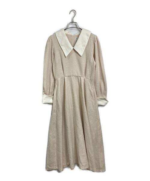 CANDY DRESS CRAZY GARDEN（キャンディドレスクレイジーガーデン）CANDY DRESS CRAZY GARDEN (キャンディドレスクレイジーガーデン) foufou (フーフー) high neck gather dress ギャザードレス　ワンピースドレス ベージュ サイズ:1の古着・服飾アイテム