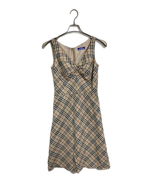 BURBERRY LONDON（バーバリーロンドン）BURBERRY LONDON (バーバリーロンドン) ツイスト 切替 ノバチェックノースリーブワンピース ベージュ サイズ:38の古着・服飾アイテム
