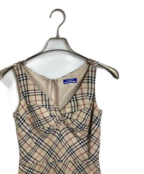 BURBERRY LONDON（バーバリーロンドン）BURBERRY LONDON (バーバリーロンドン) ツイスト 切替 ノバチェックノースリーブワンピース ベージュ サイズ:38の古着・服飾アイテム