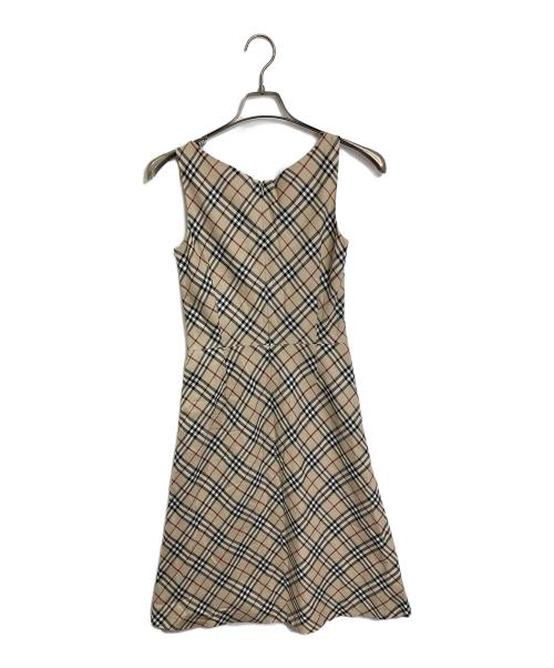 BURBERRY LONDON（バーバリーロンドン）BURBERRY LONDON (バーバリーロンドン) ツイスト 切替 ノバチェックノースリーブワンピース ベージュ サイズ:38の古着・服飾アイテム