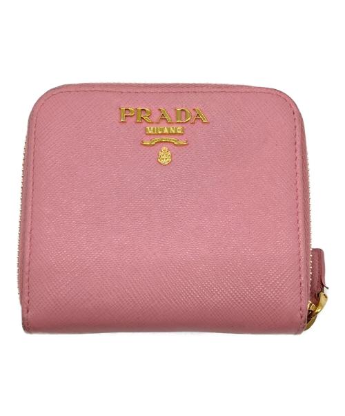 PRADA（プラダ）PRADA (プラダ) サフィアーノ 二つ折り財布 ピンク サイズ:実寸参照の古着・服飾アイテム