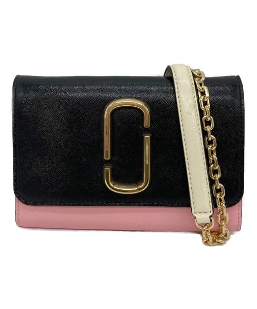 MARC JACOBS（マークジェイコブス）MARC JACOBS (マークジェイコブス) SNAP SHOT WALLET ON CHAIN チェーンショルダーバッグ ピンク×ブラック サイズ:実寸参照の古着・服飾アイテム