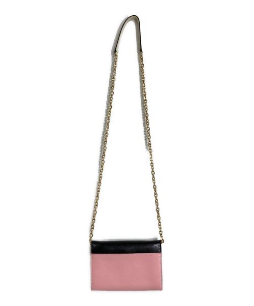 MARC JACOBS（マークジェイコブス）MARC JACOBS (マークジェイコブス) SNAP SHOT WALLET ON CHAIN チェーンショルダーバッグ ピンク×ブラック サイズ:実寸参照の古着・服飾アイテム