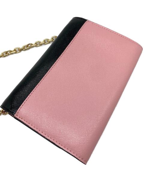 MARC JACOBS（マークジェイコブス）MARC JACOBS (マークジェイコブス) SNAP SHOT WALLET ON CHAIN チェーンショルダーバッグ ピンク×ブラック サイズ:実寸参照の古着・服飾アイテム