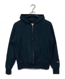 Champion（チャンピオン）の古着「リバースウィーブパーカー　ネイビー　USA製　赤タグ」｜ネイビー