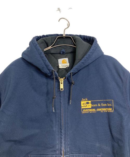 CarHartt（カーハート）CarHartt (カーハート) USA製 企業ロゴアクティブジャケット ネイビー サイズ:XL（実寸参照）の古着・服飾アイテム